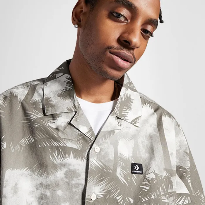 Converse Tops and Shirts Resort Palm Trees ButtonDown Shirt Black Palm 8211 Men