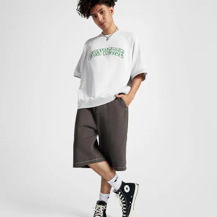 Converse Tops and Shirts Retro ShortSleeve Crew Fossilized Grey 8211 Men