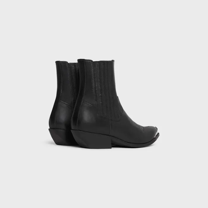 Cruiser Boots Chelsea With Metal Toe In Calfskin Black Men CELINE BOOTS