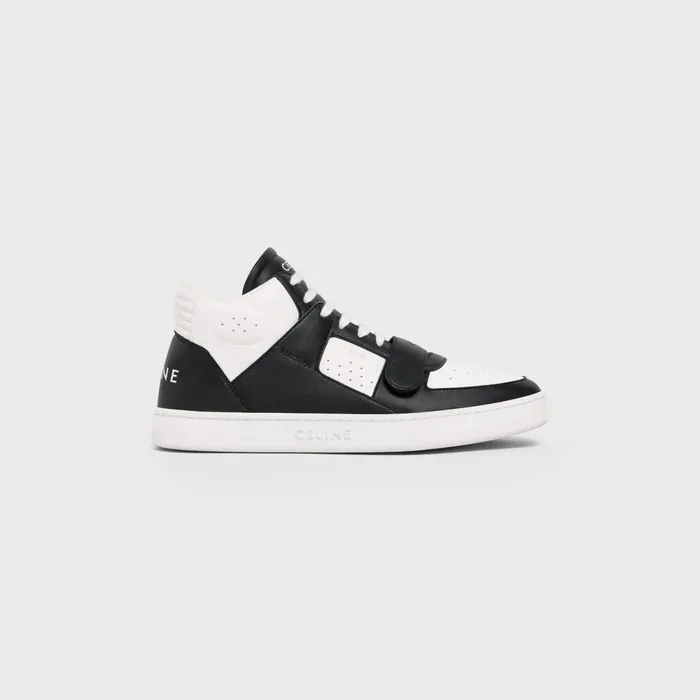 Ct02 Celine Trainer Mid Sneaker With Scratch In Calfskin White Black Men CELINE SNEAKERS Ct02 Celine Trainer Mid Sneaker With Scratch In Calfskin White Black Men CELINE SNEAKERS