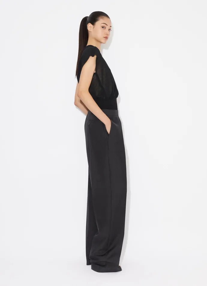 Dark Grey TAILORED TROUSERS WITH KNIT BAND Women Alaa Pants and Shorts