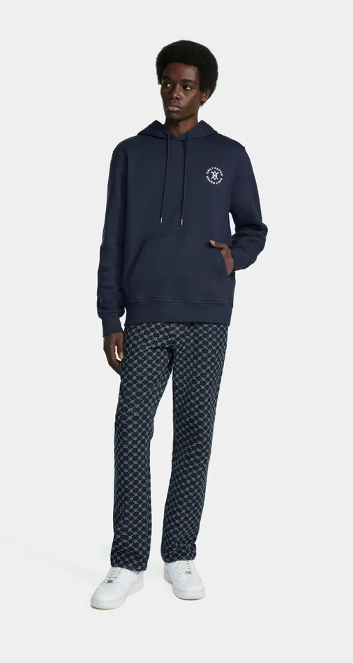 Deep Navy Circle Hoodie Navy Men Daily Paper Hoodies and Sweaters