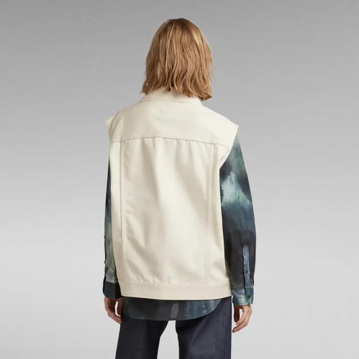 Denim Jackets Women GStar RAW Oversized Denim Vest Evergreen Ecru