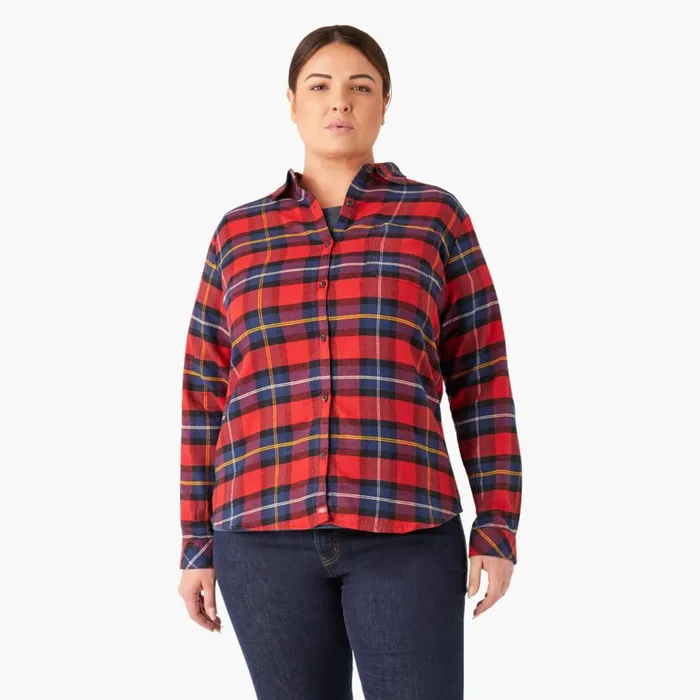 Dickies Button Up Women039s Plus Long Sleeve Plaid Flannel Shirt English Red Tartan English Red Tartan a1d 8211 Women Dickies Button Up Women039s Plus Long Sleeve Plaid Flannel Shirt English Red Tartan English Red Tartan a1d 8211 Women