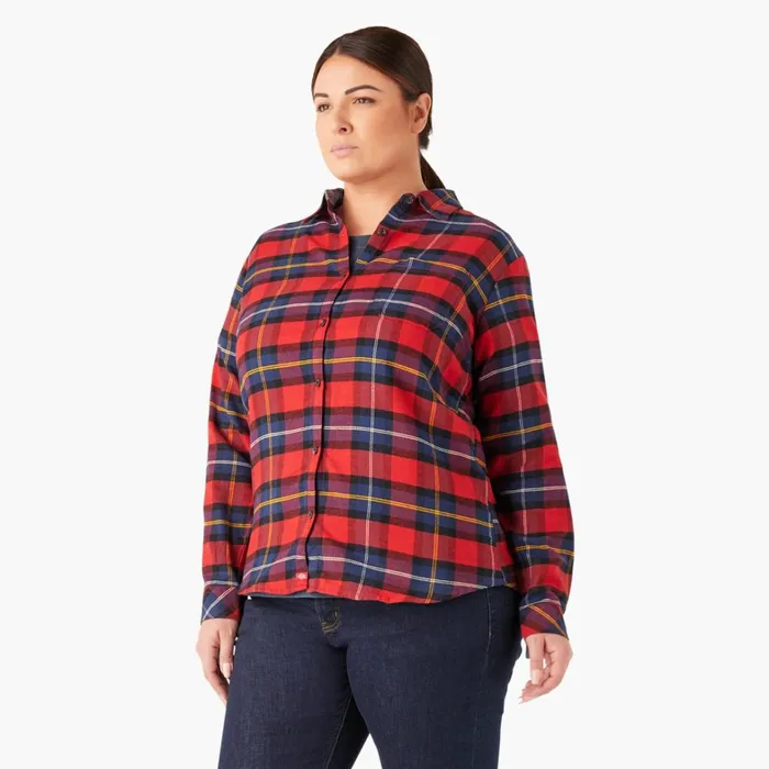 Dickies Button Up Women039s Plus Long Sleeve Plaid Flannel Shirt English Red Tartan English Red Tartan a1d 8211 Women Dickies Button Up Women039s Plus Long Sleeve Plaid Flannel Shirt English Red Tartan English Red Tartan a1d 8211 Women