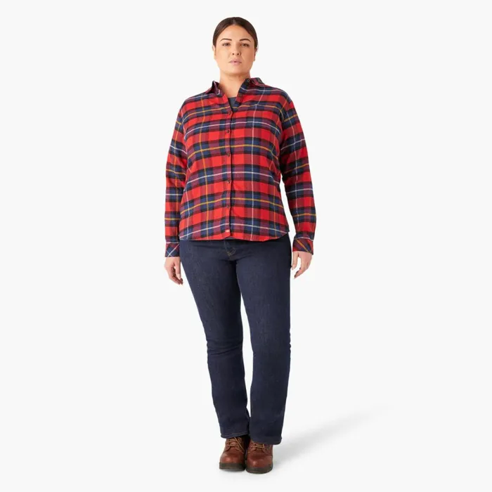 Dickies Button Up Women039s Plus Long Sleeve Plaid Flannel Shirt English Red Tartan English Red Tartan a1d 8211 Women Dickies Button Up Women039s Plus Long Sleeve Plaid Flannel Shirt English Red Tartan English Red Tartan a1d 8211 Women