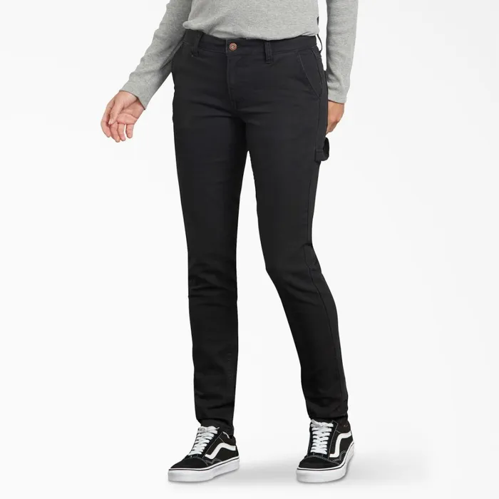 Dickies Carpenter Women039s FLEX Slim Fit Duck Carpenter Pants Rinsed Black Rinsed Black rbk 8211 Women Dickies Carpenter Women039s FLEX Slim Fit Duck Carpenter Pants Rinsed Black Rinsed Black rbk 8211 Women