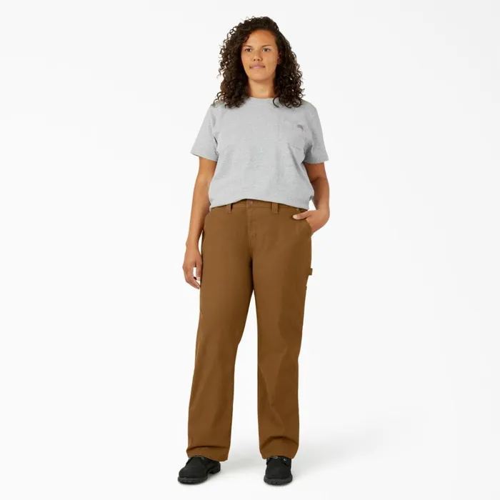 Dickies Carpenter Women039s Plus FLEX Relaxed Straight Fit Duck Carpenter Pants Rinsed Brown Duck Rinsed Brown Duck rbd 8211 Women Dickies Carpenter Women039s Plus FLEX Relaxed Straight Fit Duck Carpenter Pants Rinsed Brown Duck Rinsed Brown Duck rbd 8211 Women