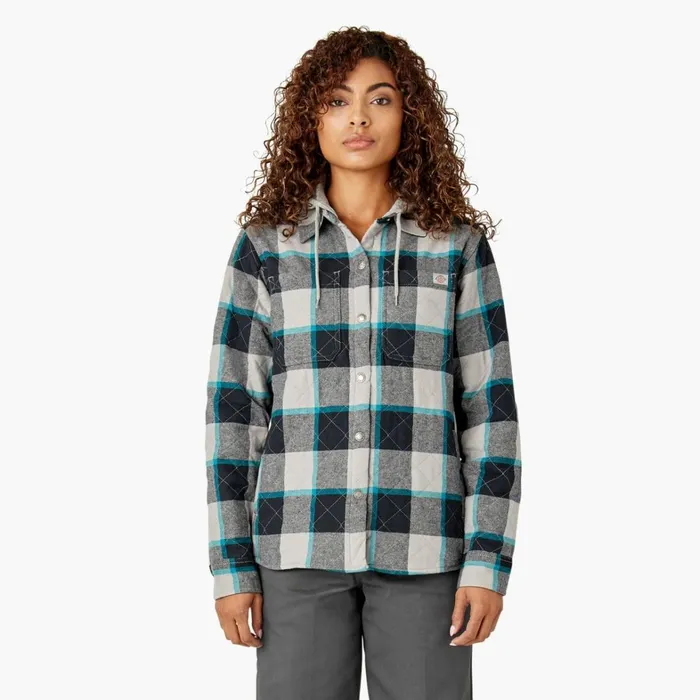 Dickies Coats and Jackets Womens Flannel Hooded Shirt Jacket Alloy Campside Plaid Alloy Campside Plaid a1s 8211 Women Dickies Coats and Jackets Womens Flannel Hooded Shirt Jacket Alloy Campside Plaid Alloy Campside Plaid a1s 8211 Women