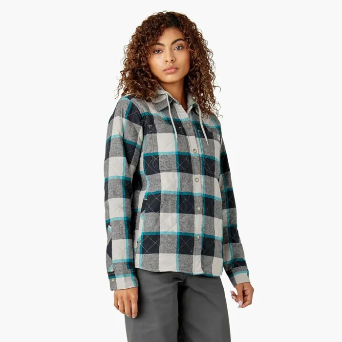 Dickies Coats and Jackets Womens Flannel Hooded Shirt Jacket Alloy Campside Plaid Alloy Campside Plaid a1s 8211 Women Dickies Coats and Jackets Womens Flannel Hooded Shirt Jacket Alloy Campside Plaid Alloy Campside Plaid a1s 8211 Women