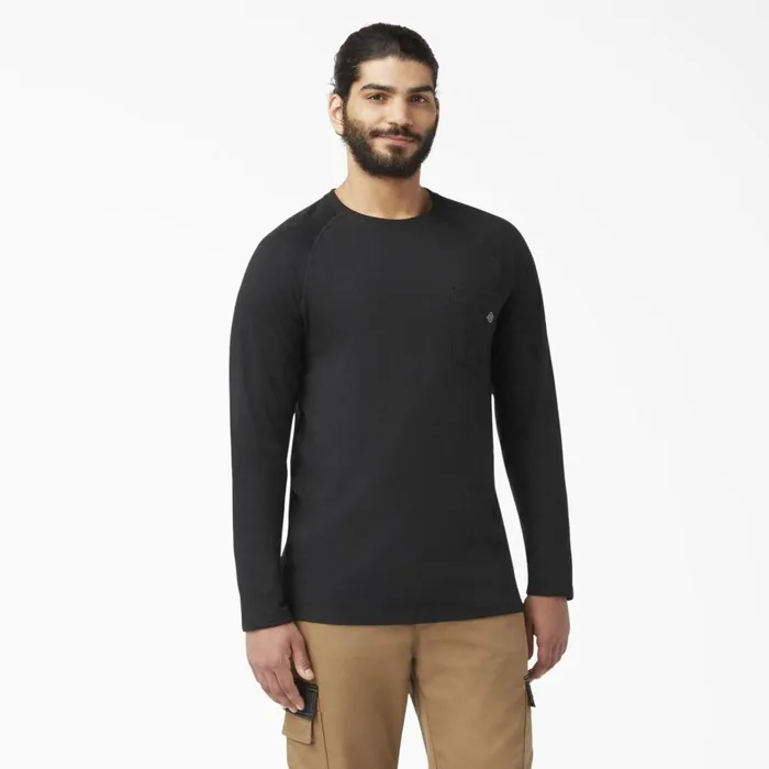 Dickies Hi Vis Cooling Long Sleeve Pocket TShirt Black Black bk 8211 Men