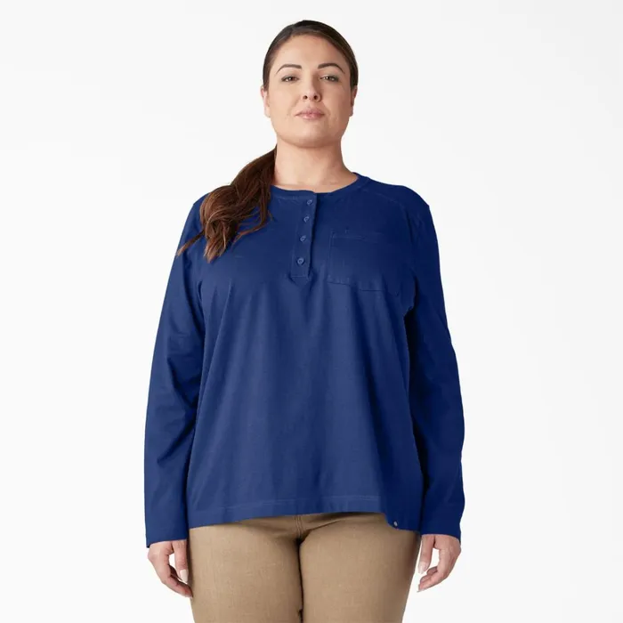 Dickies Long Sleeve TShirts Women039s Plus Heavyweight Henley Surf Blue Surf Blue fl 8211 Women Dickies Long Sleeve TShirts Women039s Plus Heavyweight Henley Surf Blue Surf Blue fl 8211 Women