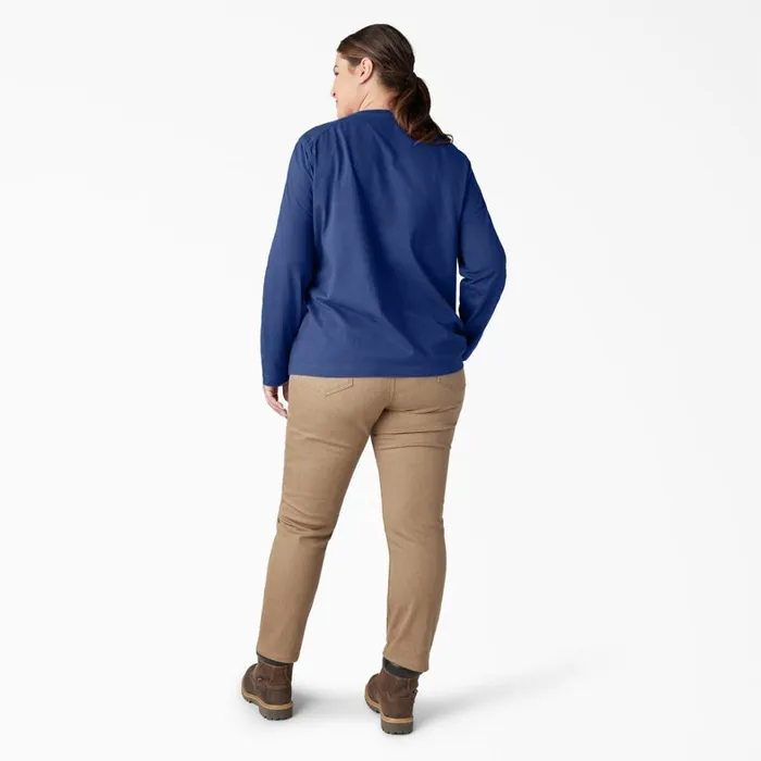 Dickies Long Sleeve TShirts Women039s Plus Heavyweight Henley Surf Blue Surf Blue fl 8211 Women Dickies Long Sleeve TShirts Women039s Plus Heavyweight Henley Surf Blue Surf Blue fl 8211 Women