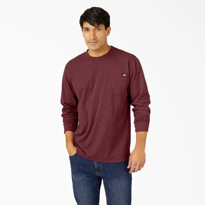 Dickies Long Sleeve Work Shirts Heavyweight Heathered Long Sleeve Pocket TShirt Burgundy Burgundy byd 8211 Men Dickies Long Sleeve Work Shirts Heavyweight Heathered Long Sleeve Pocket TShirt Burgundy Burgundy byd 8211 Men