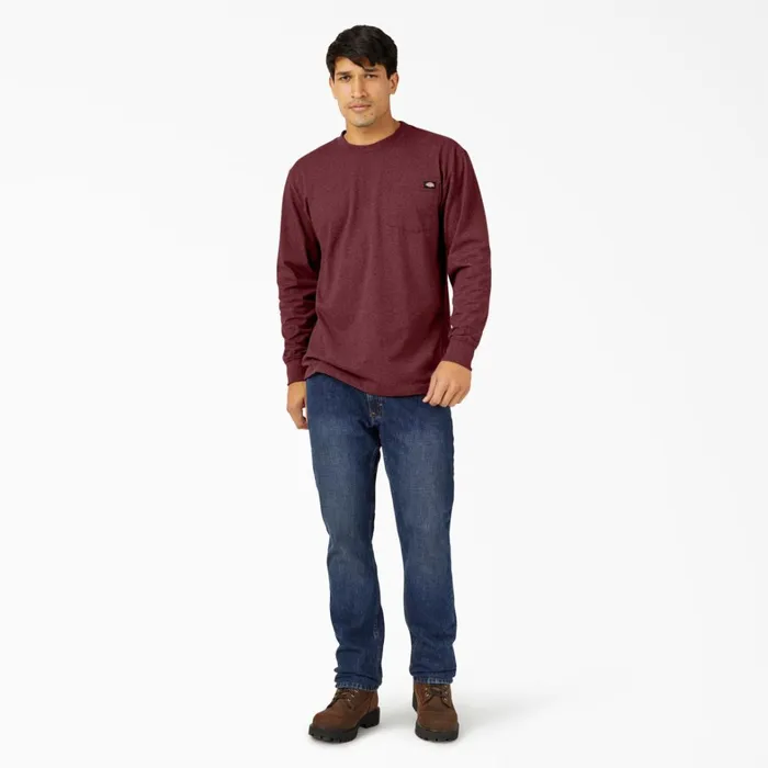 Dickies Long Sleeve Work Shirts Heavyweight Heathered Long Sleeve Pocket TShirt Burgundy Burgundy byd 8211 Men Dickies Long Sleeve Work Shirts Heavyweight Heathered Long Sleeve Pocket TShirt Burgundy Burgundy byd 8211 Men
