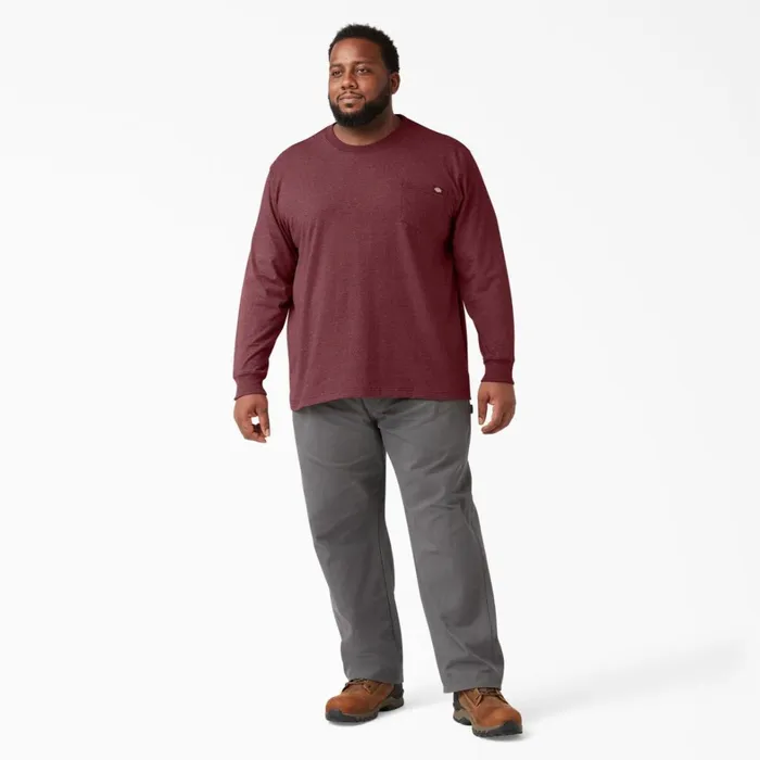 Dickies Long Sleeve Work Shirts Heavyweight Heathered Long Sleeve Pocket TShirt Burgundy Burgundy byd 8211 Men Dickies Long Sleeve Work Shirts Heavyweight Heathered Long Sleeve Pocket TShirt Burgundy Burgundy byd 8211 Men