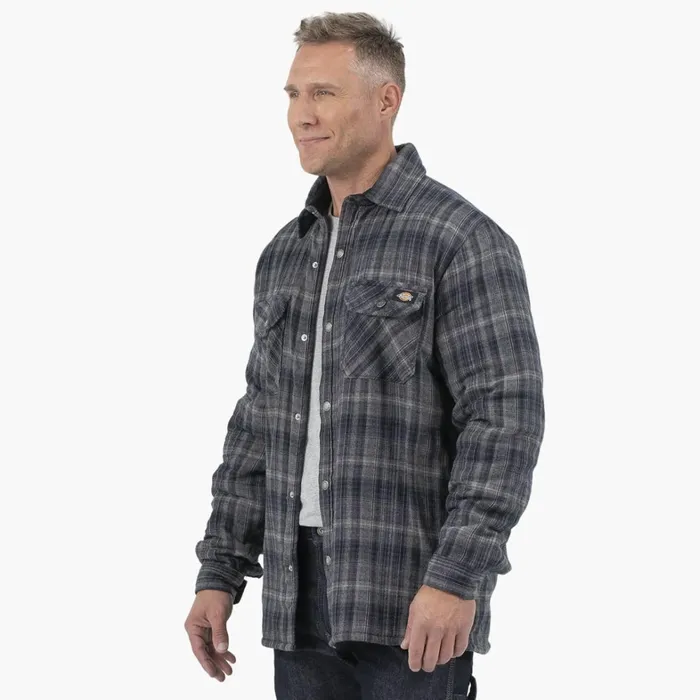 Dickies Outerwear Water Repellent FleeceLined Flannel Shirt Jacket CharcoalBlack Ombre Plaid Charcoalblack Ombre Plaid a1t 8211 Men Dickies Outerwear Water Repellent FleeceLined Flannel Shirt Jacket CharcoalBlack Ombre Plaid Charcoalblack Ombre Plaid a1t 8211 Men
