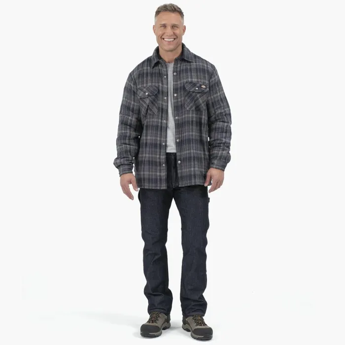 Dickies Outerwear Water Repellent FleeceLined Flannel Shirt Jacket CharcoalBlack Ombre Plaid Charcoalblack Ombre Plaid a1t 8211 Men Dickies Outerwear Water Repellent FleeceLined Flannel Shirt Jacket CharcoalBlack Ombre Plaid Charcoalblack Ombre Plaid a1t 8211 Men