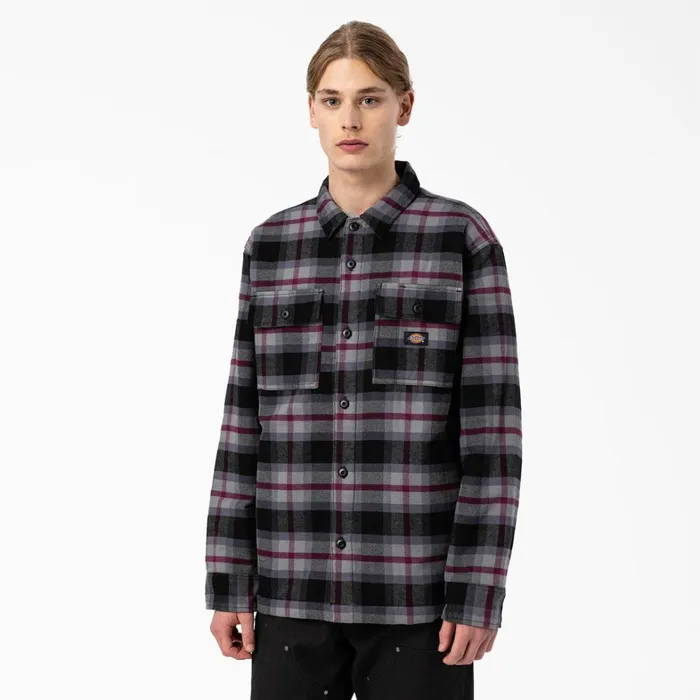 Dickies Shirt Jackets Flannel Quilted Lined Shirt Jacket Black Wine Grey Plaid Black Wine Grey Plaid apw 8211 Men Dickies Shirt Jackets Flannel Quilted Lined Shirt Jacket Black Wine Grey Plaid Black Wine Grey Plaid apw 8211 Men