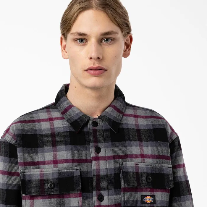 Dickies Shirt Jackets Flannel Quilted Lined Shirt Jacket Black Wine Grey Plaid Black Wine Grey Plaid apw 8211 Men Dickies Shirt Jackets Flannel Quilted Lined Shirt Jacket Black Wine Grey Plaid Black Wine Grey Plaid apw 8211 Men