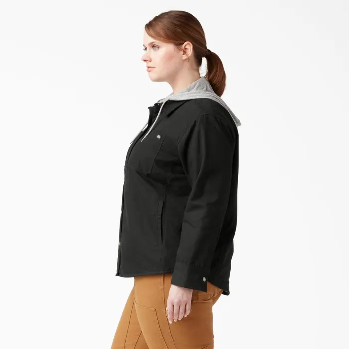 Dickies Shirt Jackets Womens Plus Duck Hooded Shirt Jacket Black Black bkx 8211 Women Dickies Shirt Jackets Womens Plus Duck Hooded Shirt Jacket Black Black bkx 8211 Women