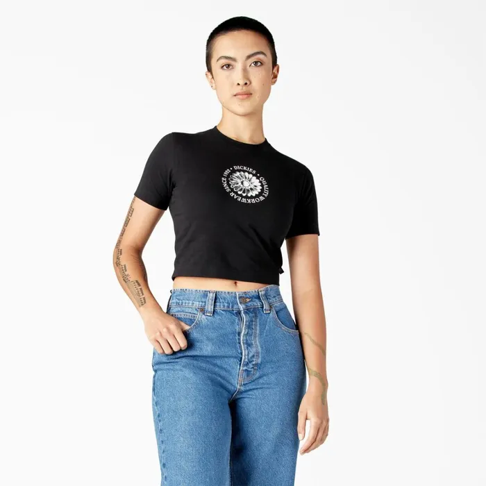 Dickies TShirts Women039s Garden Plain Cropped TShirt Black Black kbk 8211 Women Dickies TShirts Women039s Garden Plain Cropped TShirt Black Black kbk 8211 Women