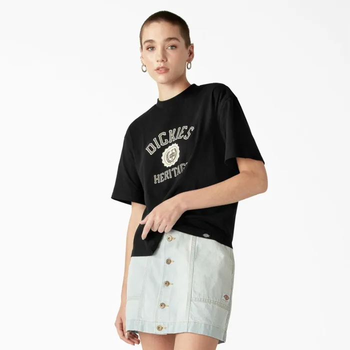 Dickies TShirts Womens Oxford Graphic TShirt Black Black kbk 8211 Women