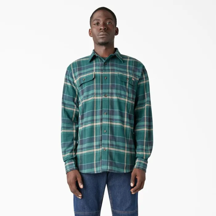 Dickies Work Shirts FLEX Long Sleeve Flannel Shirt Forest GreenMulti Plaid Forest Greenmulti Plaid a2j 8211 Men Dickies Work Shirts FLEX Long Sleeve Flannel Shirt Forest GreenMulti Plaid Forest Greenmulti Plaid a2j 8211 Men