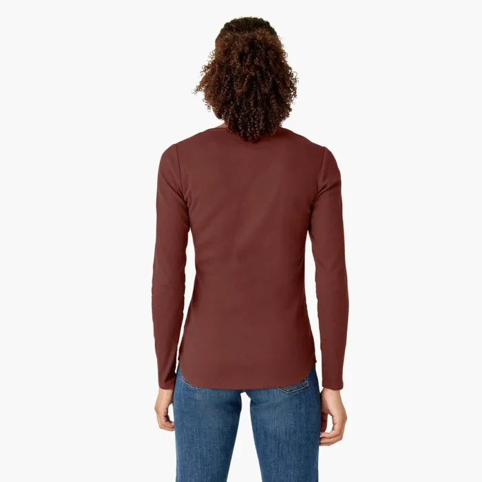 Dickies Work Tops Women039s Henley Long Sleeve Shirt Fired Brick Fired Brick ik9 8211 Women Dickies Work Tops Women039s Henley Long Sleeve Shirt Fired Brick Fired Brick ik9 8211 Women
