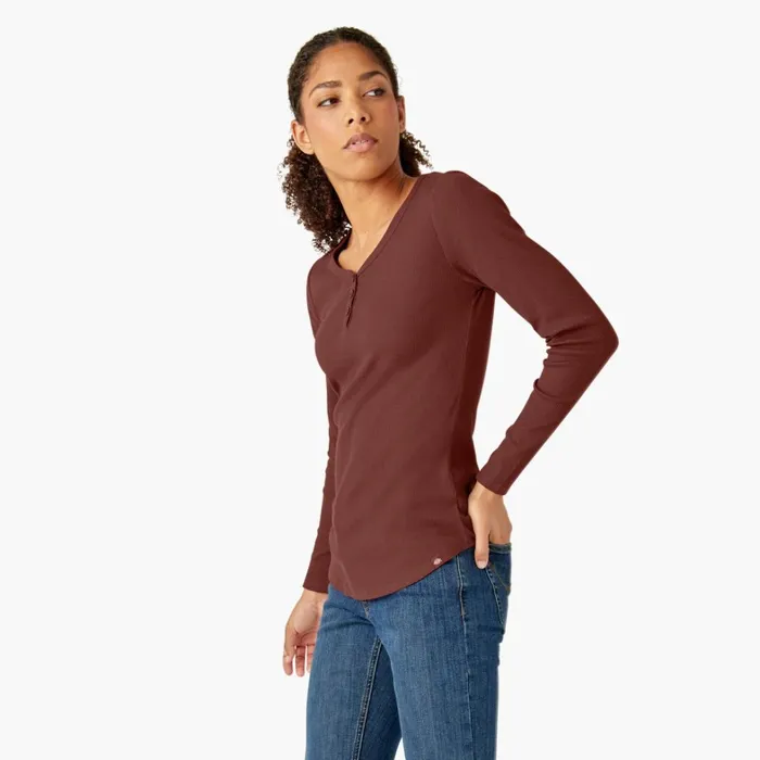 Dickies Work Tops Women039s Henley Long Sleeve Shirt Fired Brick Fired Brick ik9 8211 Women Dickies Work Tops Women039s Henley Long Sleeve Shirt Fired Brick Fired Brick ik9 8211 Women