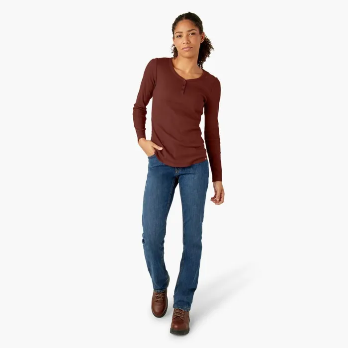 Dickies Work Tops Women039s Henley Long Sleeve Shirt Fired Brick Fired Brick ik9 8211 Women Dickies Work Tops Women039s Henley Long Sleeve Shirt Fired Brick Fired Brick ik9 8211 Women