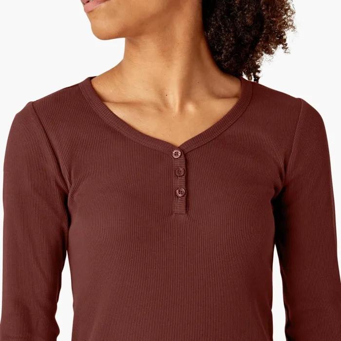 Dickies Work Tops Women039s Henley Long Sleeve Shirt Fired Brick Fired Brick ik9 8211 Women Dickies Work Tops Women039s Henley Long Sleeve Shirt Fired Brick Fired Brick ik9 8211 Women