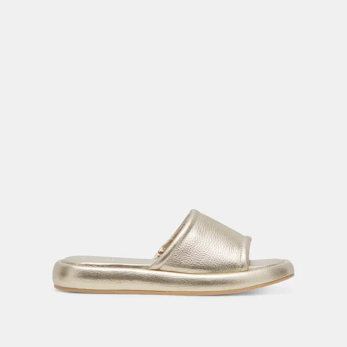 Dolce Vita Aisha Sandals Gold Metallic Leather Women Sandals