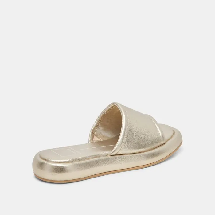 Dolce Vita Aisha Sandals Gold Metallic Leather Women Sandals