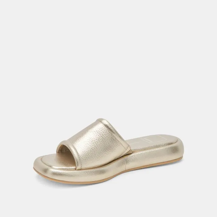 Dolce Vita Aisha Sandals Gold Metallic Leather Women Sandals
