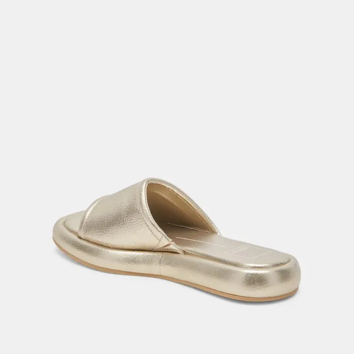 Dolce Vita Aisha Sandals Gold Metallic Leather Women Sandals