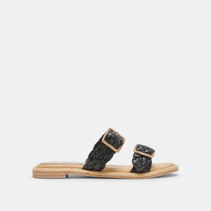 Dolce Vita Alaina Sandals Onyx Raffia Women Sandals