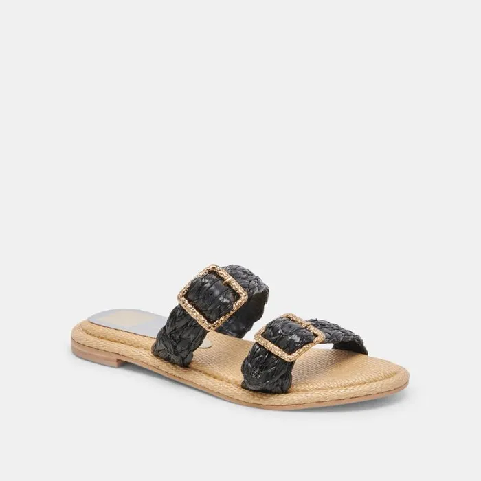 Dolce Vita Alaina Sandals Onyx Raffia Women Sandals