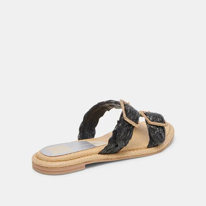 Dolce Vita Alaina Sandals Onyx Raffia Women Sandals