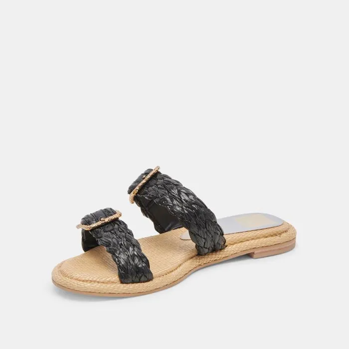 Dolce Vita Alaina Sandals Onyx Raffia Women Sandals