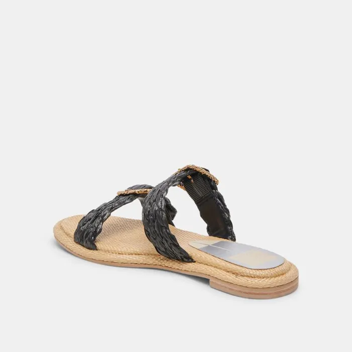Dolce Vita Alaina Sandals Onyx Raffia Women Sandals