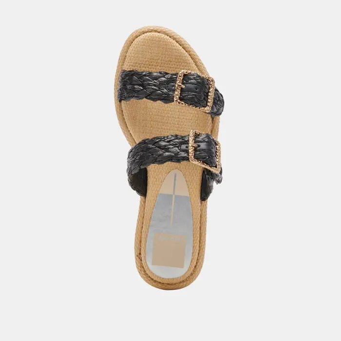 Dolce Vita Alaina Sandals Onyx Raffia Women Sandals