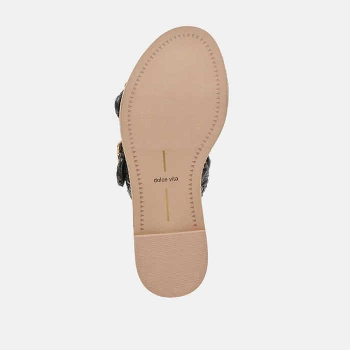 Dolce Vita Alaina Sandals Onyx Raffia Women Sandals