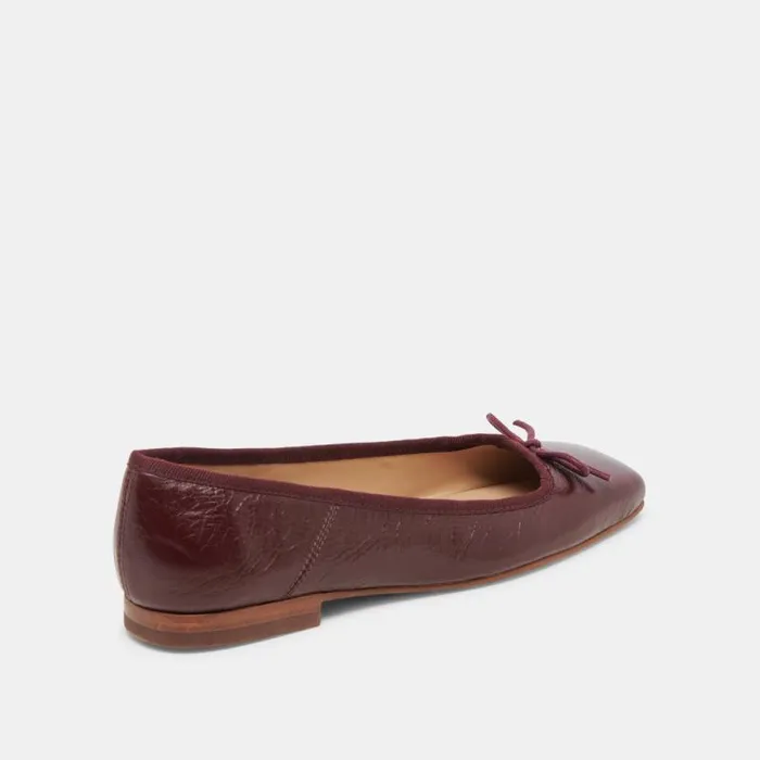 Dolce Vita Anisa Ballet Flats Cranberry Crinkle Patent Women Flats and Loafers