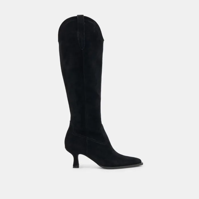 Dolce Vita Ariana Boots Onyx Suede Women Boots and Booties