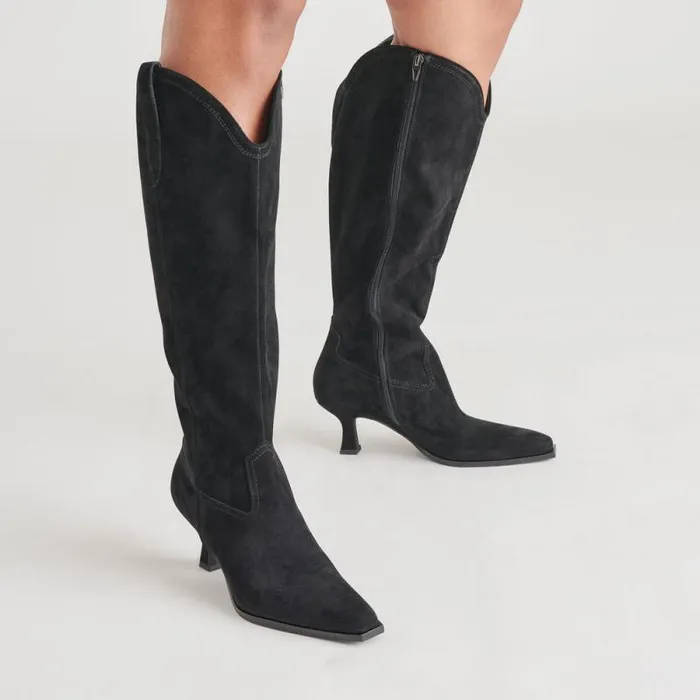 Dolce Vita Ariana Boots Onyx Suede Women Boots and Booties
