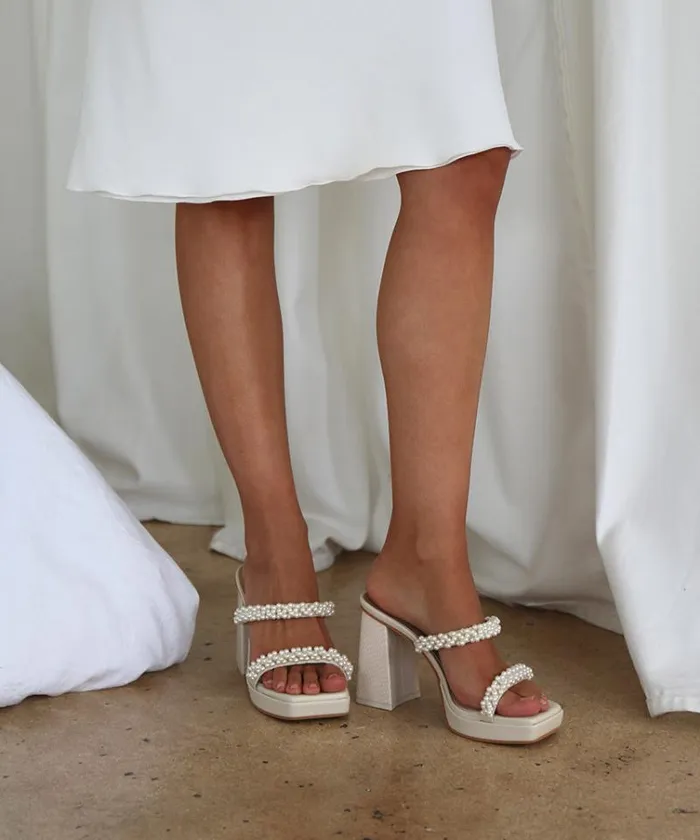 Dolce Vita Ariele Heels Vanilla Pearls Women Sandals