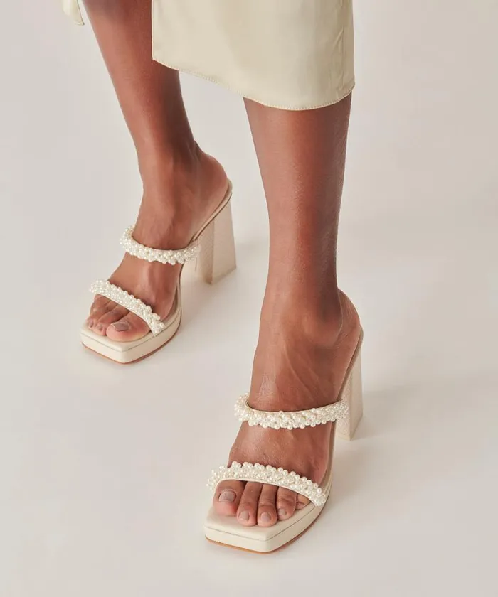 Dolce Vita Ariele Heels Vanilla Pearls Women Sandals