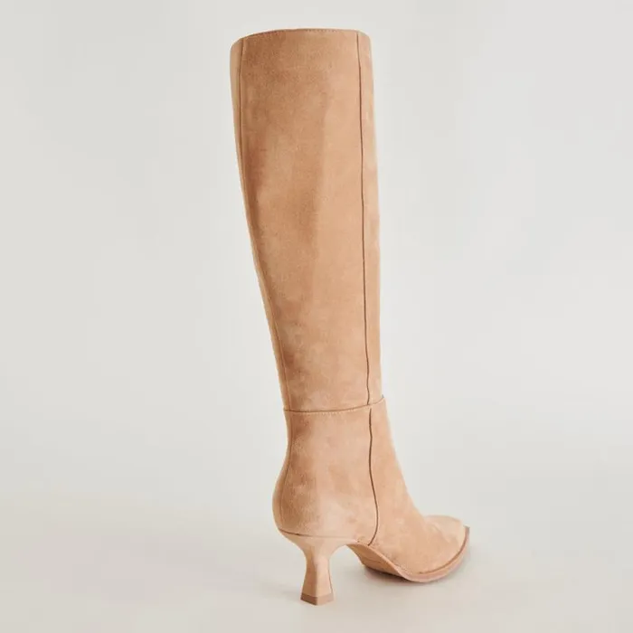 Dolce Vita Auggie Wide Calf Boots Camel Suede Women Boots and Booties