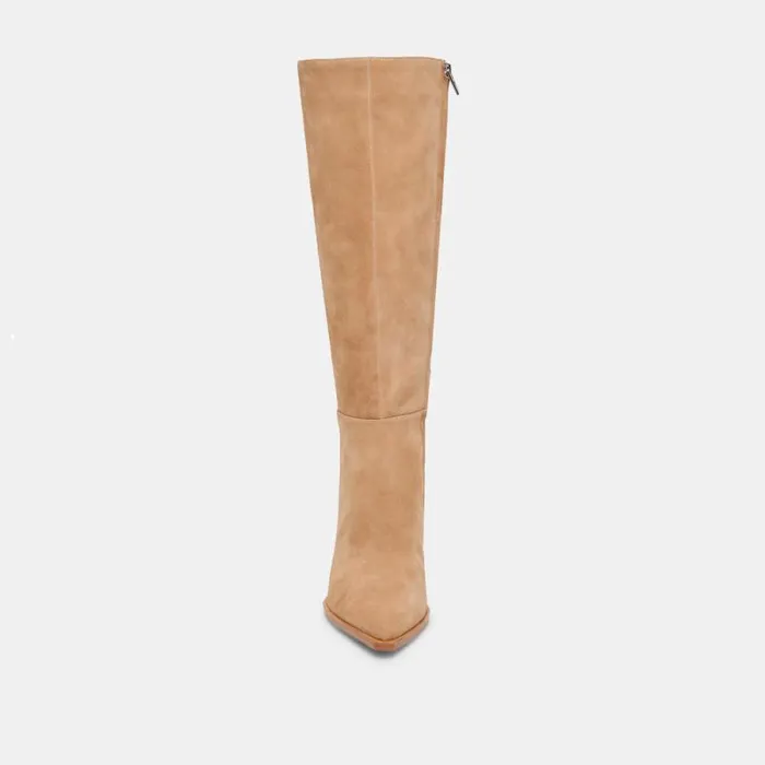 Dolce Vita Auggie Wide Calf Boots Camel Suede Women Boots and Booties